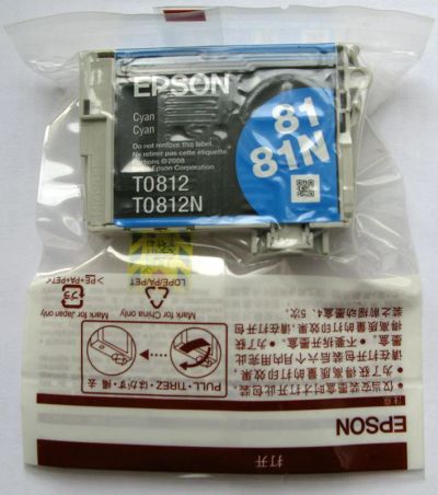 Лот: 2389187. Фото: 1. Картридж Epson T0812 Cyan (голубой... Картриджи, расходные материалы