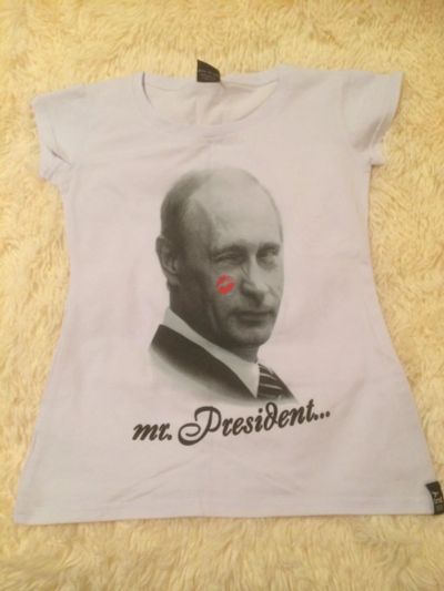 Лот: 9346751. Фото: 1. Футболка на девочку с Путиным... Футболки, поло, топы, лонгсливы
