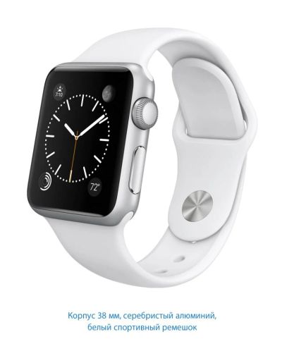 Лот: 5492440. Фото: 1. Apple Watch Sport 38 мм, серебристый... Смарт-часы, фитнес-браслеты, аксессуары