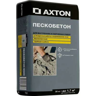 Лот: 20764353. Фото: 1. Пескобетон M300 Axton 30 кг. Смеси, шпатлевки, цемент