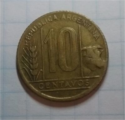 Лот: 10389680. Фото: 1. 10 сентаво Аргентина 1949. Америка
