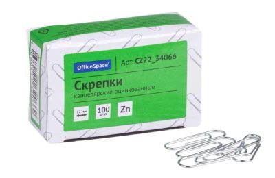 Лот: 20035559. Фото: 1. Скрепки 22мм. OfficeSpace 100шт... Другое (канцелярские и офисные товары)