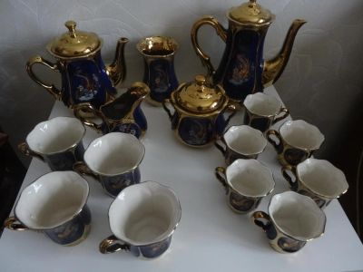 Лот: 8607023. Фото: 1. Сервиз чайный + кофейный. Кобальт... Сервизы, наборы посуды
