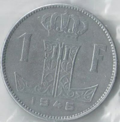 Лот: 11344381. Фото: 1. Бельгия 1 франк 1946 года (к3-7... Европа