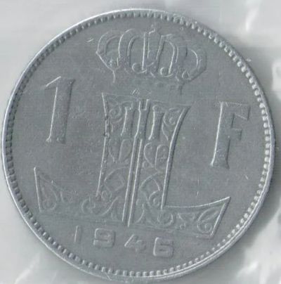 Лот: 11344381. Фото: 1. Бельгия 1 франк 1946 года (к3-7... Европа