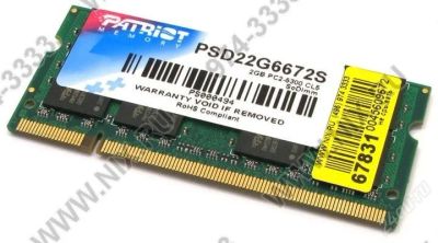 Лот: 1969478. Фото: 1. Patriot DDR-II SODIMM 2Gb < PC2-5300... Оперативная память