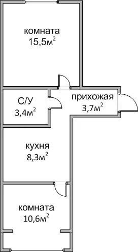 Лот: 12523226. Фото: 1. 2-комн. в Краснодаре, 42м. Квартиры, студии