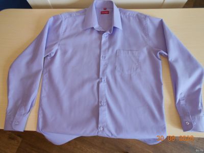Лот: 16441747. Фото: 1. рубашка сиреневая на юношу р.37... Рубашки, блузки, водолазки