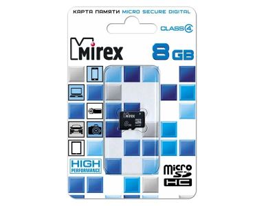 Лот: 9988278. Фото: 1. 8GB Карта памяти MicroSDHC MIREX... Карты памяти
