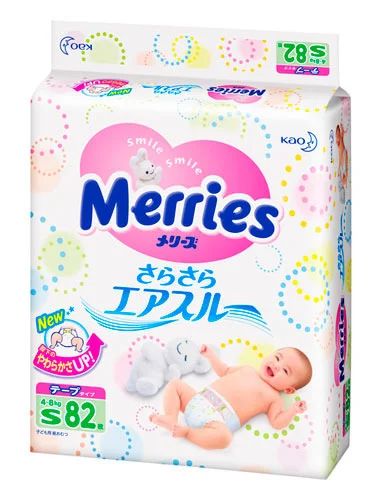 Лот: 6315421. Фото: 1. Подгузники Merries S 4-8 кг. 82... Детская гигиена
