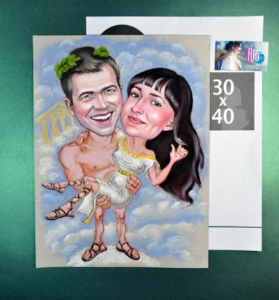 Лот: 11354206. Фото: 1. Шарж. для влюбленных! А3. Картины, рисунки