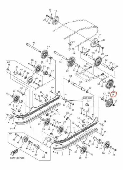 Лот: 19310045. Фото: 1. Ролик трака Yamaha Viking VK540... Запчасти