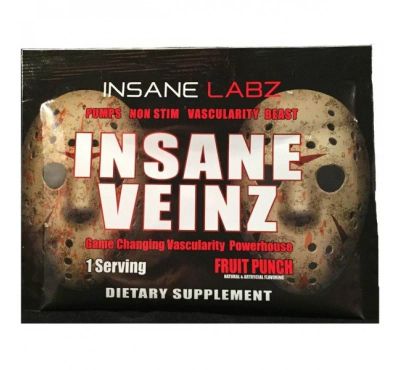Лот: 9623548. Фото: 1. Insane Veinz 1 serving Insane... Спортивное питание, витамины
