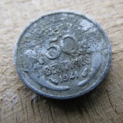 Лот: 16602312. Фото: 1. Монета 50 сантим Франция 1941... Европа