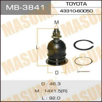 Лот: 14383086. Фото: 1. Masuma MB-3841 Шаровая опора... Ходовая, подвеска, рулевое управление