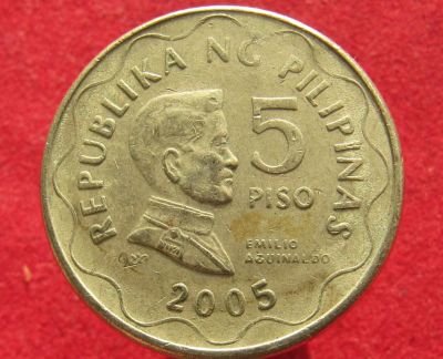 Лот: 15530913. Фото: 1. Филиппины 5 писо, 2005г. Остальные страны