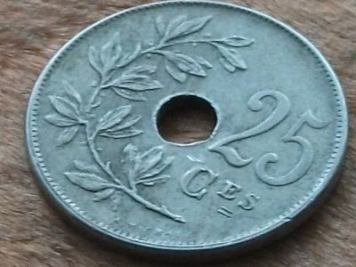 Лот: 10906331. Фото: 1. Монета 25 цент Бельгия 1908 франц... Европа