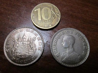 Лот: 3833679. Фото: 1. Таиланд 1 бат 1962. Азия