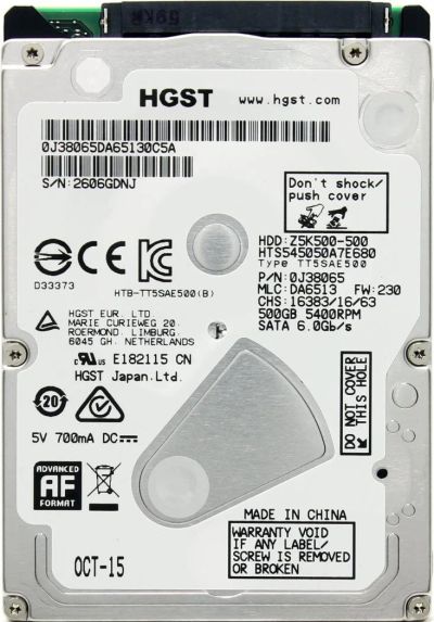 Лот: 11315012. Фото: 1. Жесткий диск HDD 500GB. Жёсткие диски (HDD)