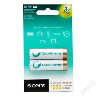Лот: 1468226. Фото: 1. аккумуляторы аа aa SONY CycleEnergy... Батарейки, аккумуляторы, элементы питания