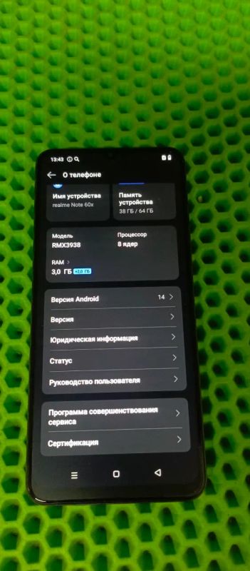 Лот: 25801544. Фото: 1. Смартфон Realme Note 60x 3/64gb... Смартфоны