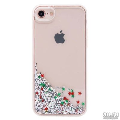 Лот: 12993534. Фото: 1. Чехол iPhone 7/ 8 Плавающие блестки... Чехлы, бамперы