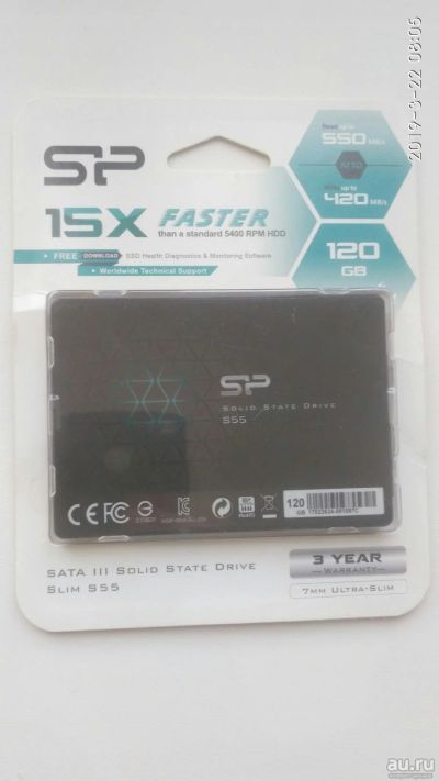 Лот: 13425739. Фото: 1. SSD 120 Gb Silicon Power S55. SSD-накопители