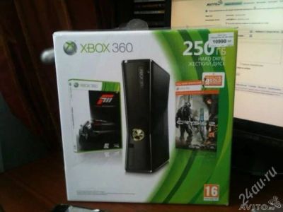 Лот: 2308999. Фото: 1. xbox 360 slim 250Гб + crysis 2... Игровые приставки, консоли