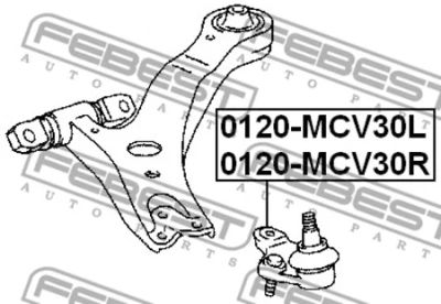 Лот: 18582342. Фото: 1. Опора шаровая нижняя правая 0120MCV30R... Ходовая, подвеска, рулевое управление