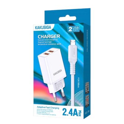 Лот: 22143371. Фото: 1. СЗУ KAKUSIGA KSC-788 2xUSB-A micro... Зарядные устройства, блоки питания, адаптеры сетевые для смартфонов