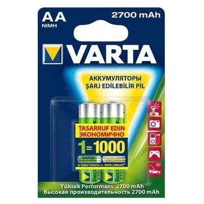 Лот: 16645942. Фото: 1. Батарейки АА VARTA 2шт Аккумуляторная... Батарейки, аккумуляторы, элементы питания