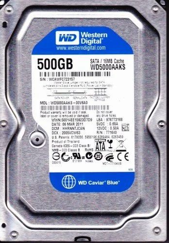 Лот: 4573178. Фото: 1. Western Digital WD5000AAKS 500... Жёсткие диски (HDD)