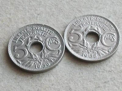 Лот: 20009998. Фото: 1. Монета 5 сантим пять Франция 1930. Европа