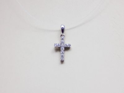 Лот: 15234860. Фото: 1. ЗОЛОТОЙ КРЕСТ С БРИЛЛИАНТАМИ 0... Другое (ювелирные изделия, бижутерия, часы)