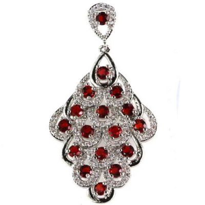 Лот: 7159974. Фото: 1. шикарный крови Ruby, белый, ослепительный... Кулоны, подвески