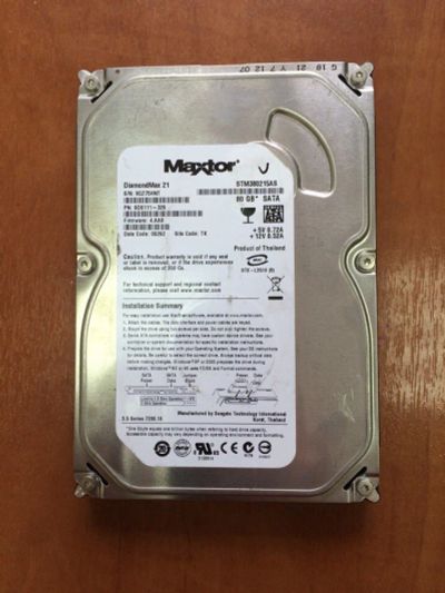 Лот: 7766974. Фото: 1. Жесткий диск 80gb HDD SATA 3.5... Жёсткие диски (HDD)