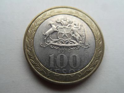 Лот: 10770731. Фото: 1. Чили 100 песо 2014. Америка
