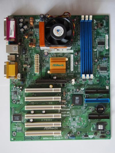 Лот: 9667359. Фото: 1. ASRock K7S8X + AMD Athlon XP 1700... Материнские платы