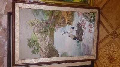 Лот: 4703412. Фото: 1. Вышитая картина гладью. Картины, рисунки