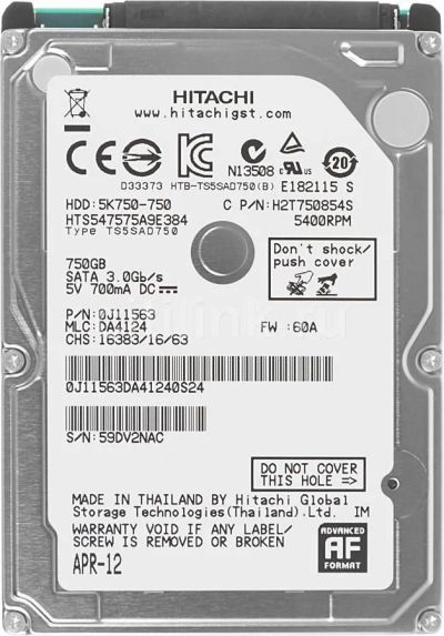 Лот: 14026874. Фото: 1. 750Gb жесткий диск для ноутбука... Жёсткие диски (HDD)