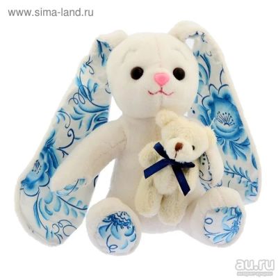 Лот: 8953010. Фото: 1. Мягкая игрушка Зая-гжель с мишкой16см. Мягкие