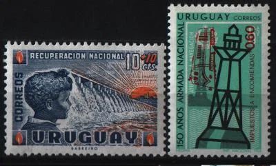 Лот: 6934683. Фото: 1. Уругвай 1968г--г промыш 2марки... Марки