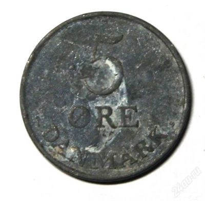 Лот: 2216625. Фото: 1. Дания. 5 эре 1951 г.(204). Европа