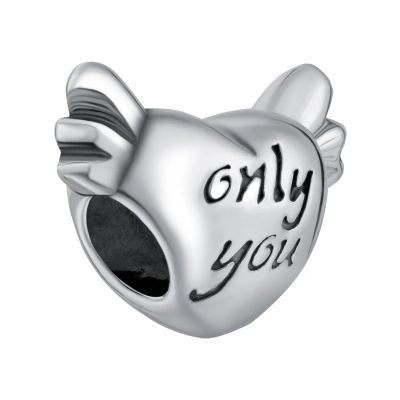 Лот: 23892083. Фото: 1. Серебряный шарм Only you с чернением. Бусы