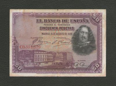 Лот: 16161993. Фото: 1. 50 песет 1928 года. Испания. Красивая... Европа