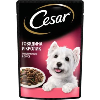 Лот: 24834567. Фото: 1. Cesar пауч для собак (Говядина... Корма