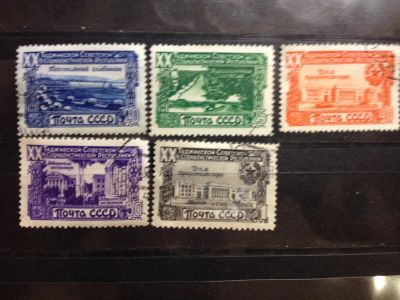 Лот: 5271192. Фото: 1. 1949 20 лет Таджикской ССР (1384-1388... Марки