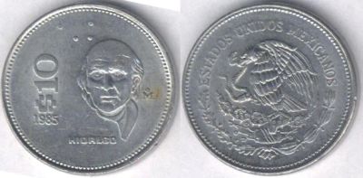 Лот: 4921854. Фото: 1. 10 песо Мексика 1985г. Америка