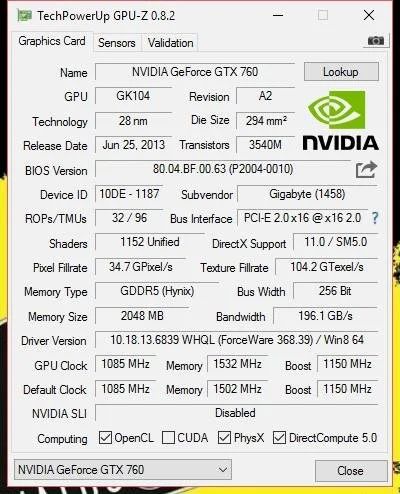 Лот: 8149270. Фото: 1. GigaByte GeForce GTX 760 2048Мб... Видеокарты