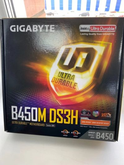 Лот: 15933332. Фото: 1. MB Gigabyte B450M DS3H (mATX... Материнские платы